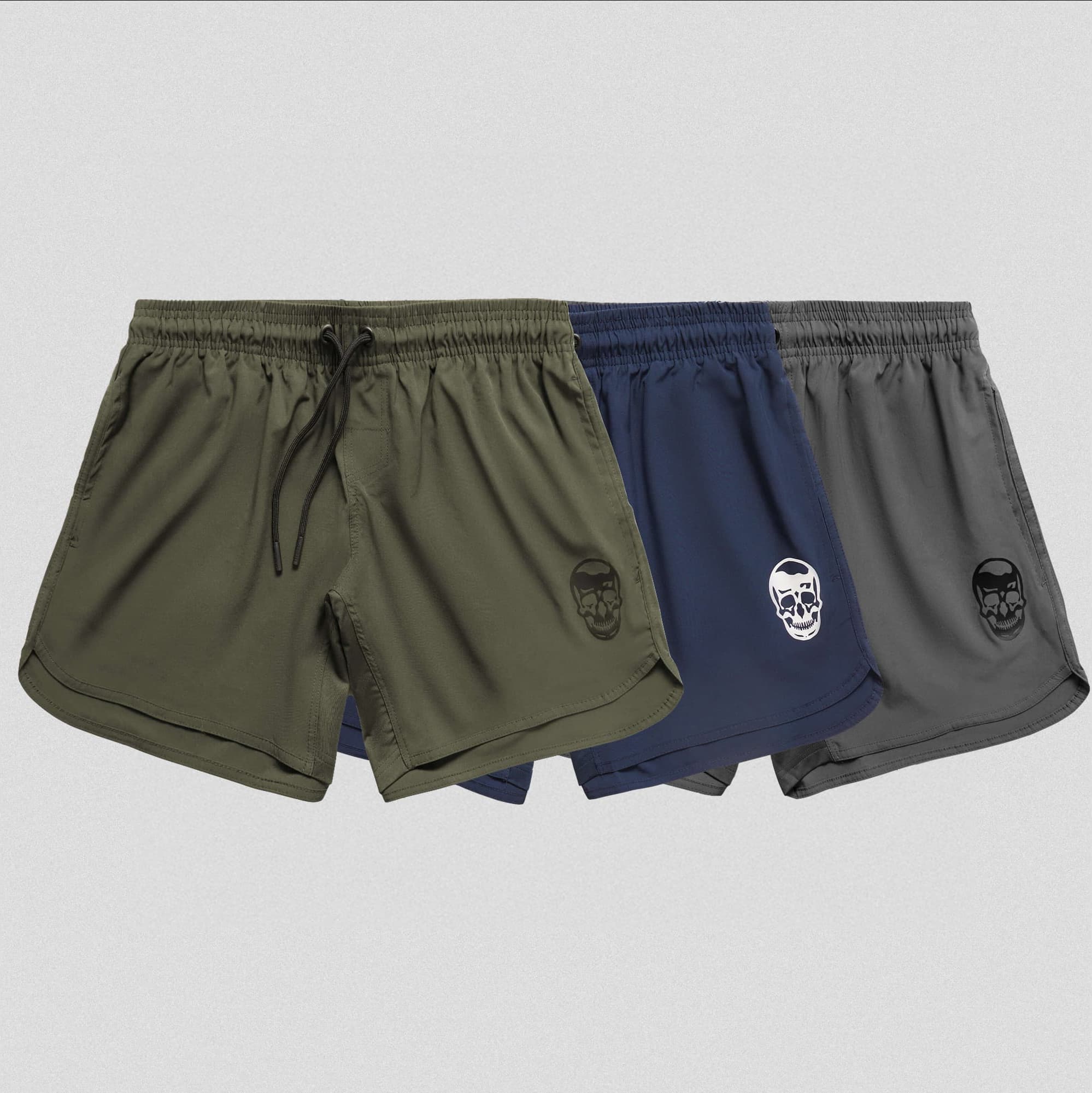 Training Shorts 3-Pack - Green/Navy/Gray