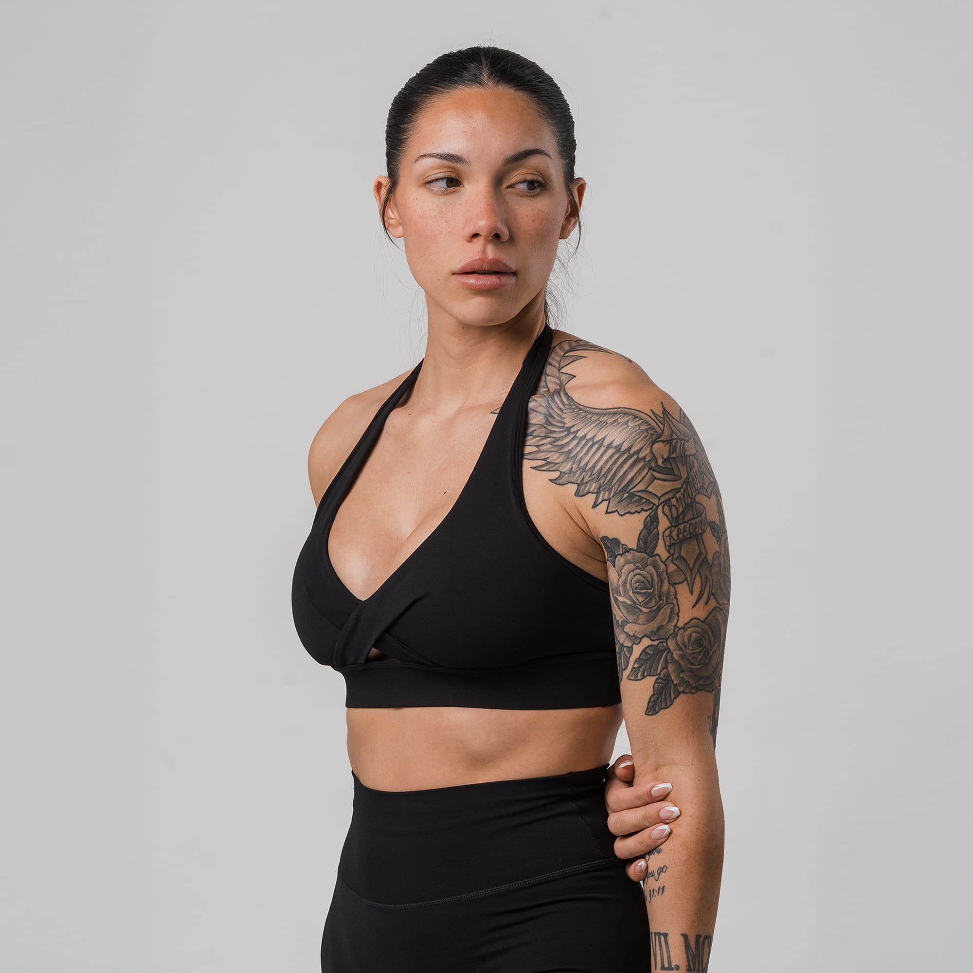 Axis Twisted Halter Bra - Black