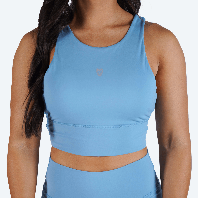 Revive High Neck Bra - Sky Blue